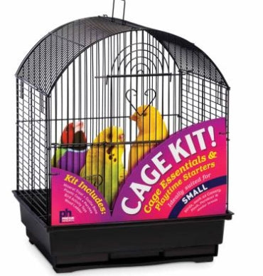 Arch Top Blk/Blk Parakeet Starter Kit