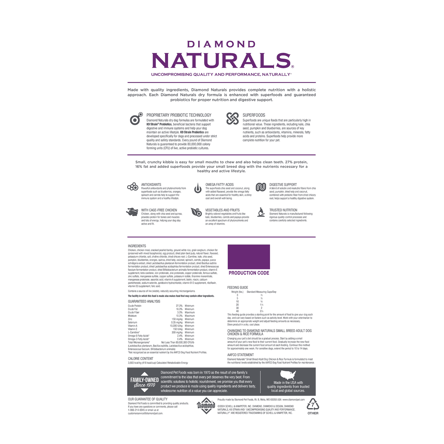 Diamond Naturals Small Breed Adult Chicken & Rice
