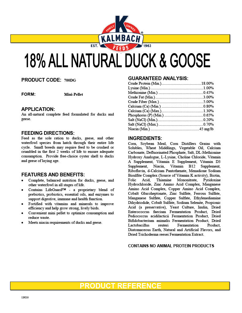 Kalmbach Duck, Goose & Swan Mini Pellet 50lbs