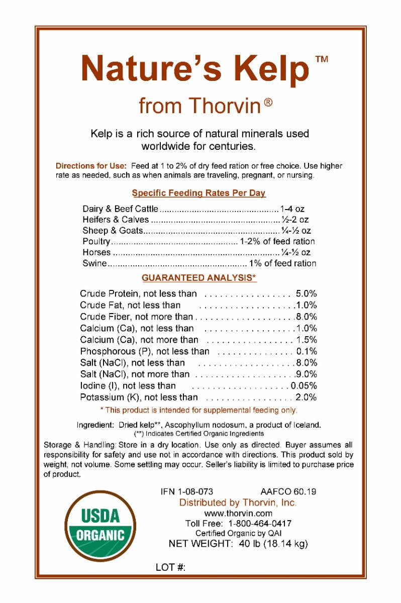 Organic Nature's Kelp 40lbs