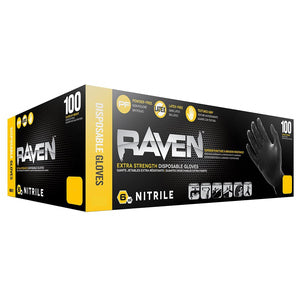 Raven Black Nitrile Gloves