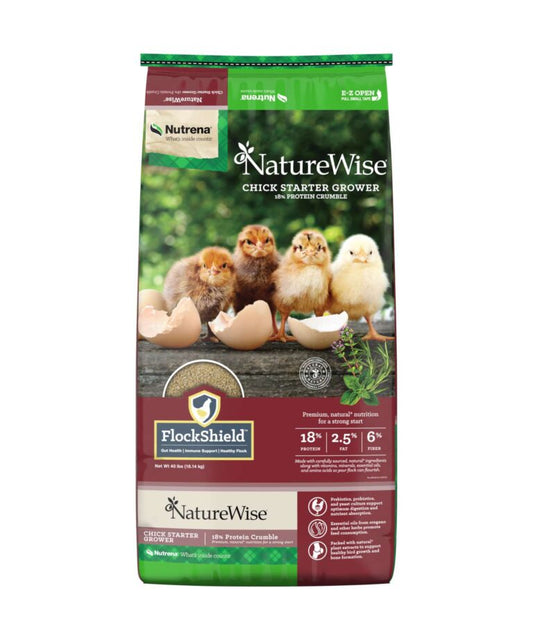 Nature Wise Chick Starter Grower 18% Non-Medicated 50lbs