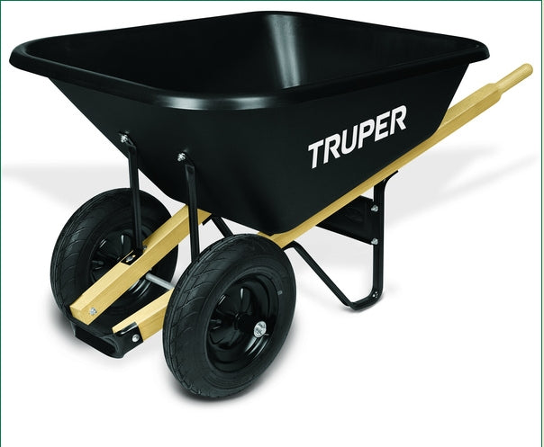 WheelBarrow Truper 8-cu/ft Dual Wheel Poly Tray