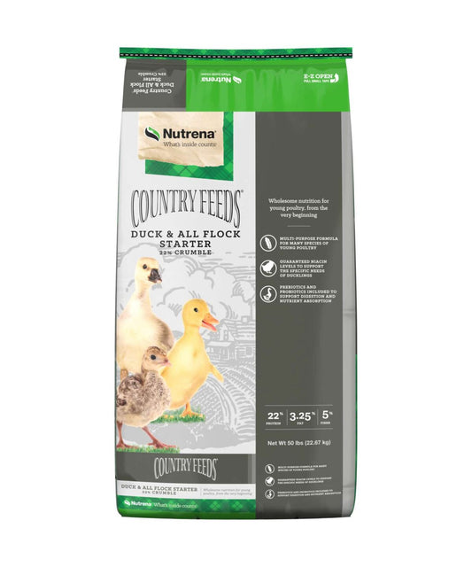 Country Feeds Duck & All Flock Starter 22% Crumble 50lbs
