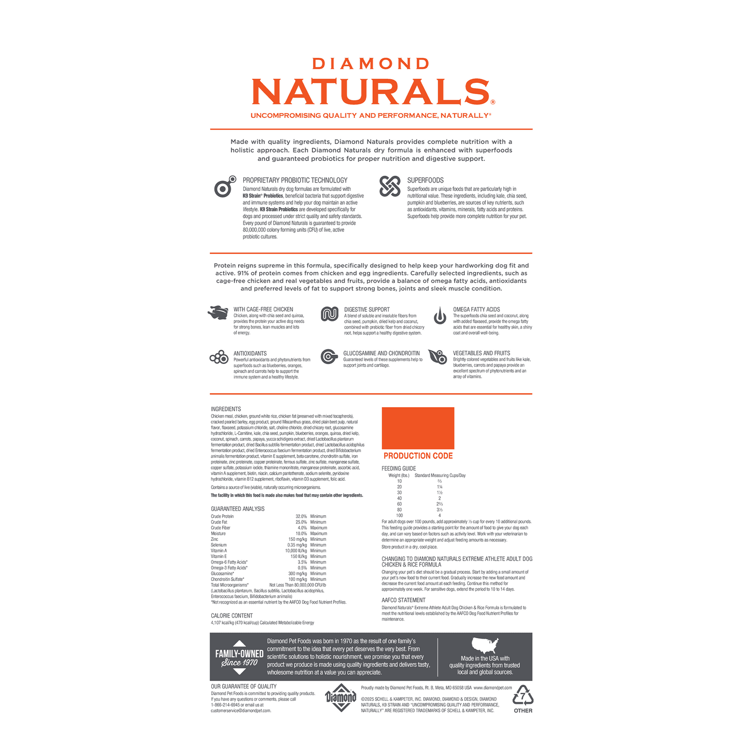 Diamond Naturals Adult Dog Extreme Athlete 40lbs