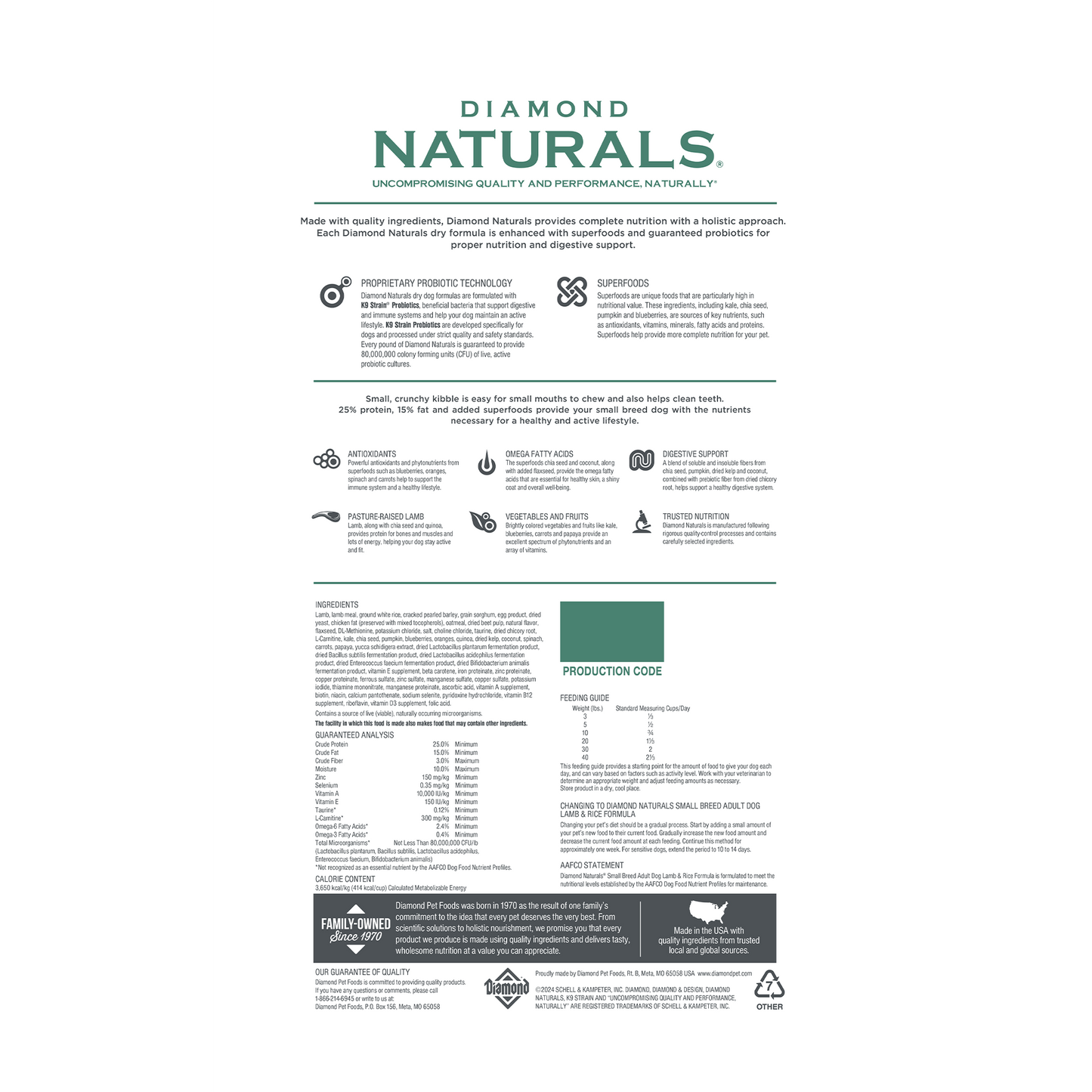 Diamond Naturals Small Breed Adult Lamb & Rice