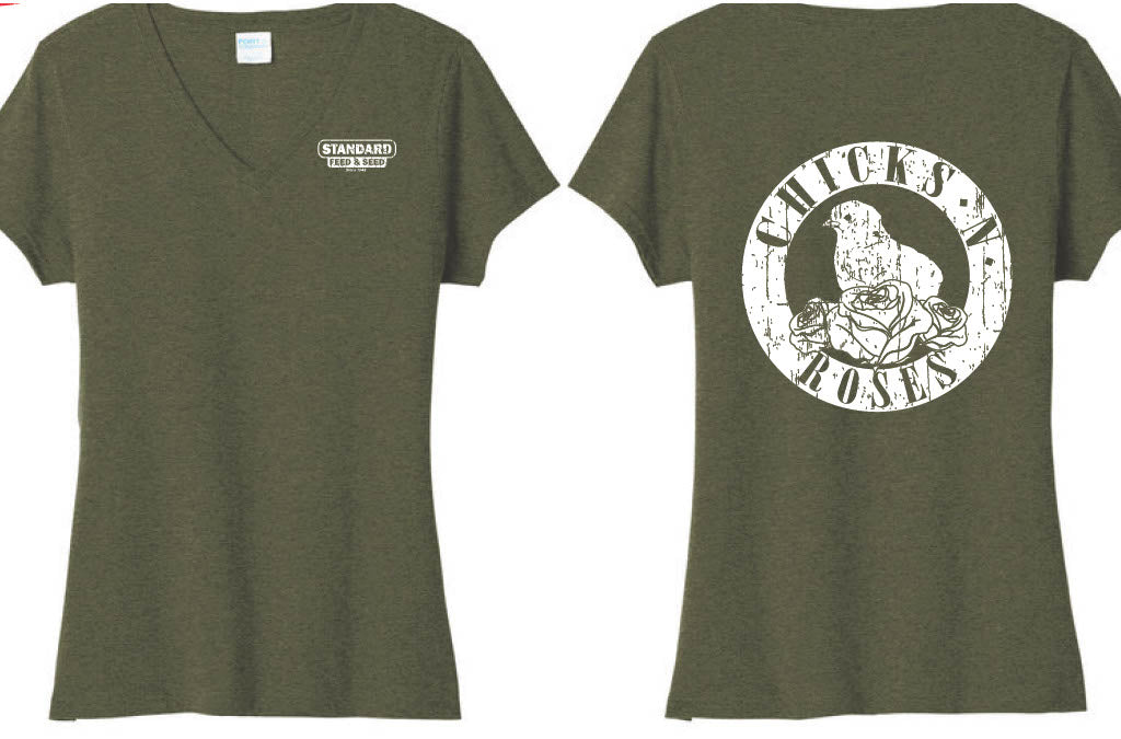 Chicks 'n' Roses T-Shirt V-Neck Women's