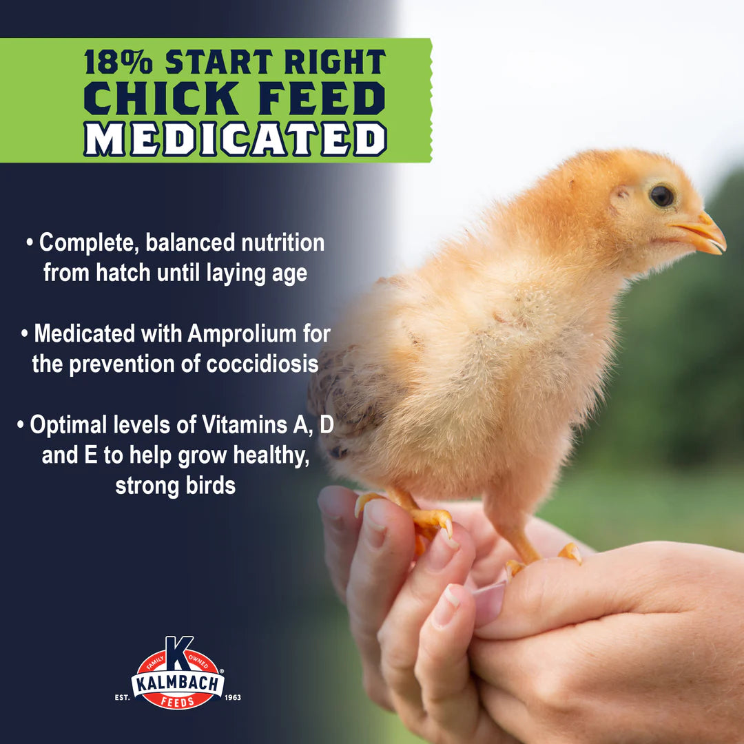 Kalmbach 18% Start Right Chick Feed (Medicated) 50lbs